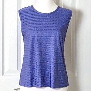 RAFAEL Women's Sleeveless Knit Top Blouse  Size M  Blue